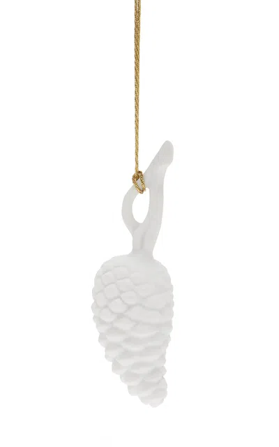 Augarten Wien Porcelain Pine Cone Ornament In Nude