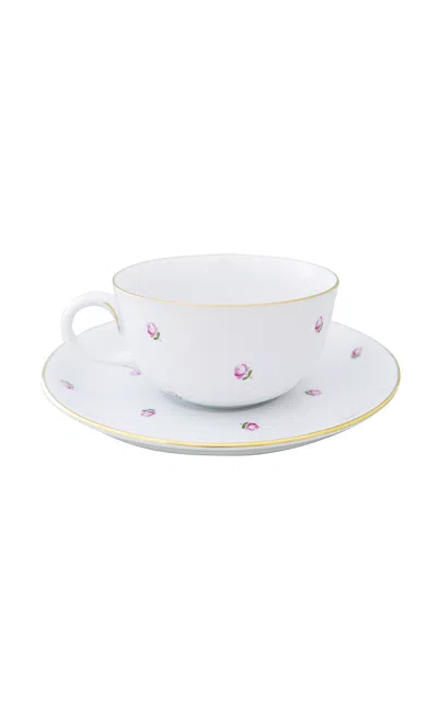 Augarten Wien - Scattered Roses Tea Cup And Saucer - Multi