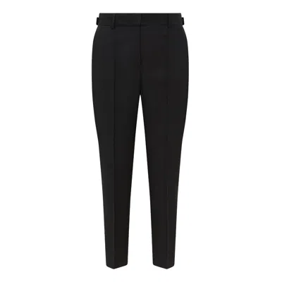 AUGURI WOMEN'S BLACK WOOL TROUSERS