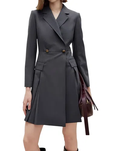 August 1997 Wool-blend Mini Dress In Black