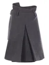 August Barron Asymmetric Wool Skirt In Gray