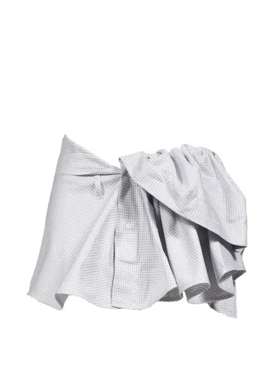August Barron Belted Peplum Mini Skirt In Blue