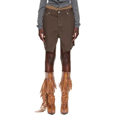 August Barron Brown Display Denim Skirt