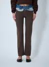August Barron Contrast Waistband Jeans In Brown
