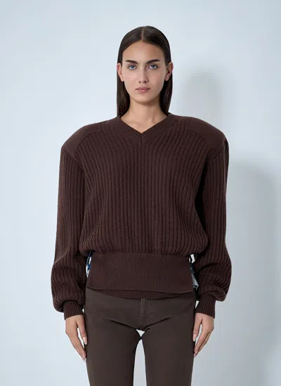 August Barron Display Army Sweater In Brown