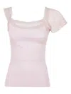 August Barron Lace-trim Top In Pink