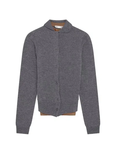 August Barron Layered Cardigan In Gray