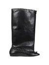 August Barron Level Eyelet-embellished Leather Boots In Black