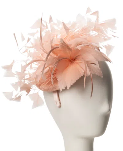 August Hats Bellissima Large Fascinator Hat In Orange