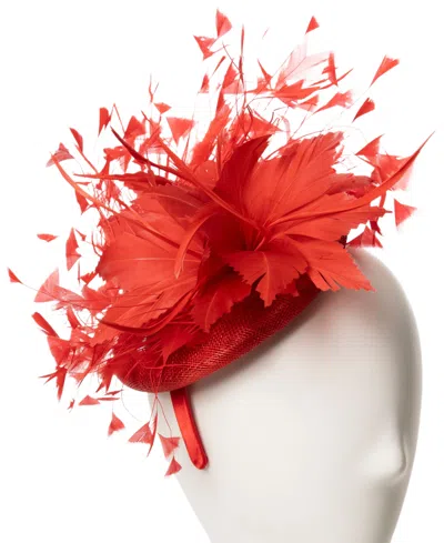 August Hats Bellissima Large Fascinator Hat In Red