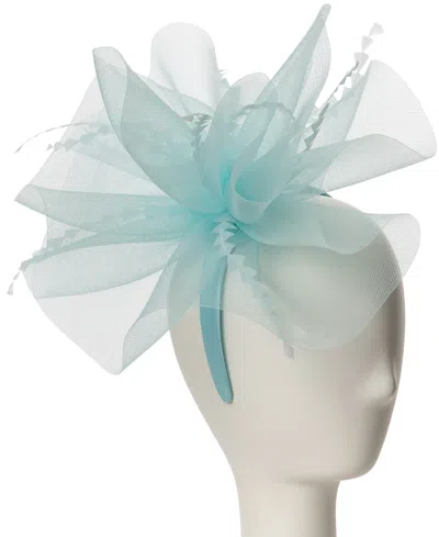 August Hats Crinoline And Feather Fascinator Hat In Blue