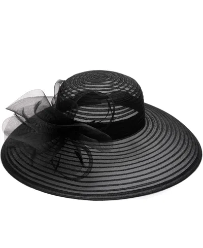 August Hats Crinoline Brim Hat In Black