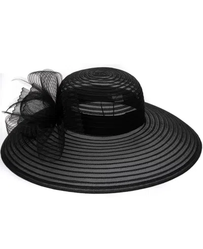 August Hats Crinoline Down Brim Hat In Black