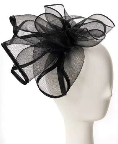 August Hats Crinoline Rosette Fascinator Hat In Black