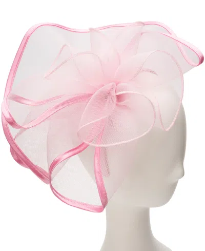August Hats Crinoline Rosette Fascinator Hat In Pink