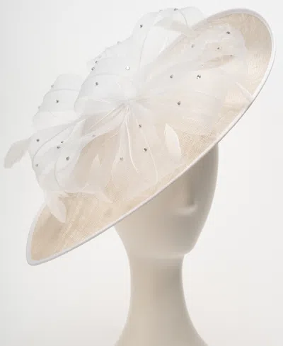August Hats Embellished Sinamay Fascinator In White