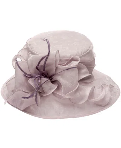 August Hats Lace Organza Wide Brim Hat In Purple