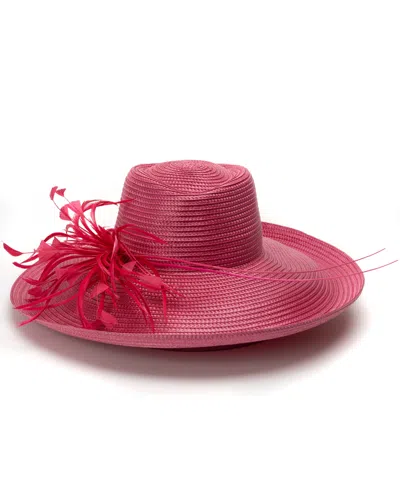August Hats Large Romantic Profile Dressy Hat In Fuschia