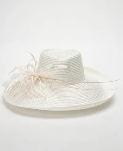 August Hats Large Romantic Profile Dressy Hat In White