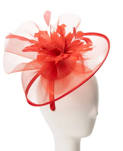 August Hats Net Fascinator Hat In Red