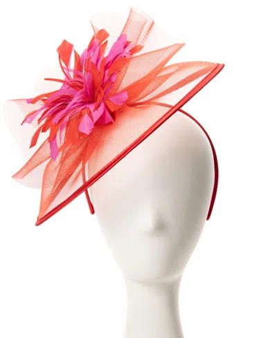 August Hats Net Layered Fascinator Hat In Red