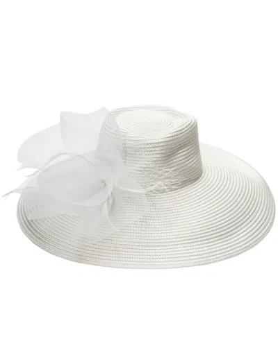 August Hats Romantic Profile Crinoline Hat In White