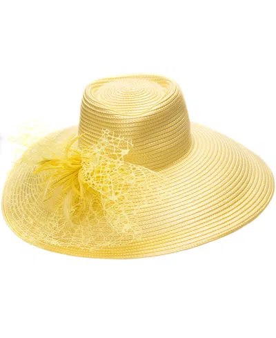 August Hats Romantic Profile Hat In Yellow