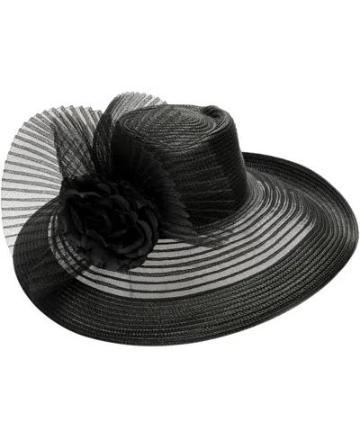 August Hats Sheer Brim Romantic Profile Hat In Black