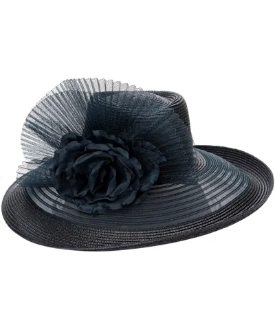 August Hats Sheer Brim Romantic Profile Hat In Blue