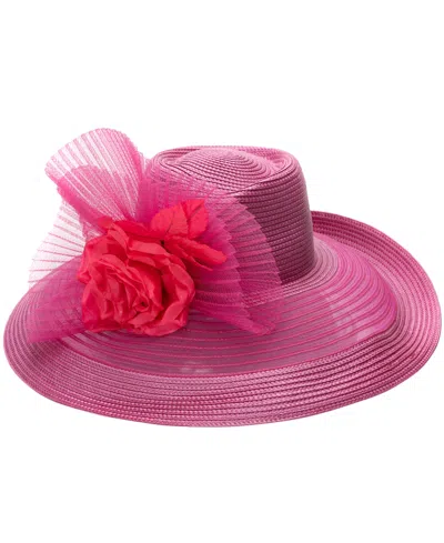 August Hats Sheer Brim Romantic Profile Hat In Pink