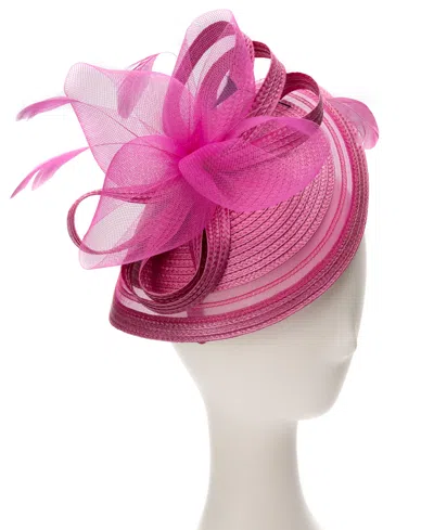 August Hats Sheer Edge Net Fascinator Hat In Pink