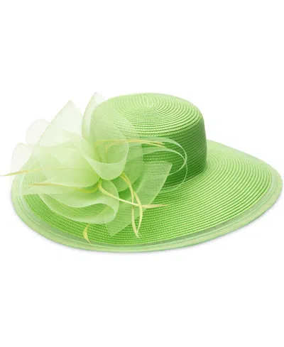 August Hats Sheer Edge Wide Brim Hat In Green