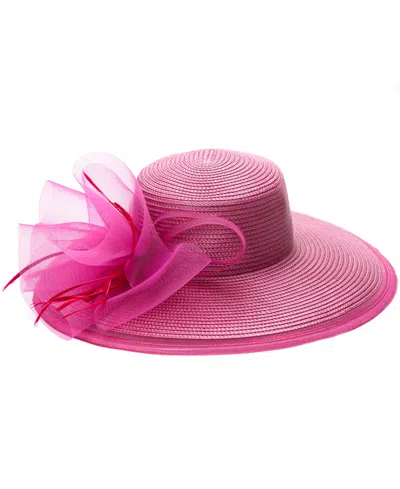 August Hats Sheer Edge Wide Brim Hat In Pink