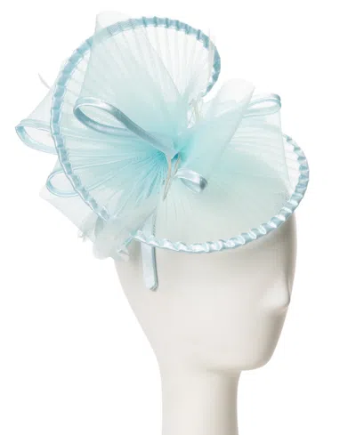 August Hats Sheer Pleated Fascinator Hat In Blue