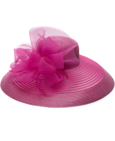 August Hats Sheer Wide Brim Hat In Pink