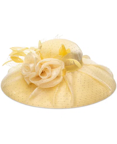 August Hats Shine Wide Brim Hat In Yellow