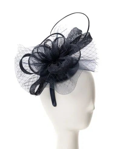 August Hats Sinamat Swirl Net Fascinator Hat In Blue