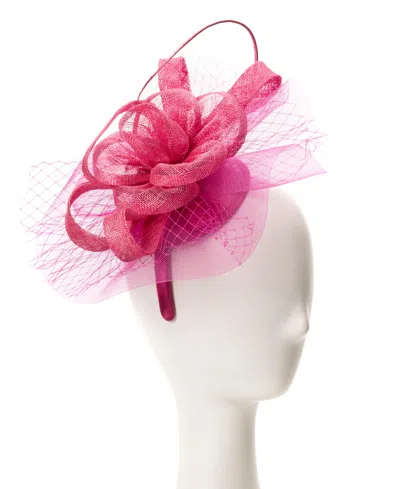 August Hats Sinamat Swirl Net Fascinator Hat In Pink