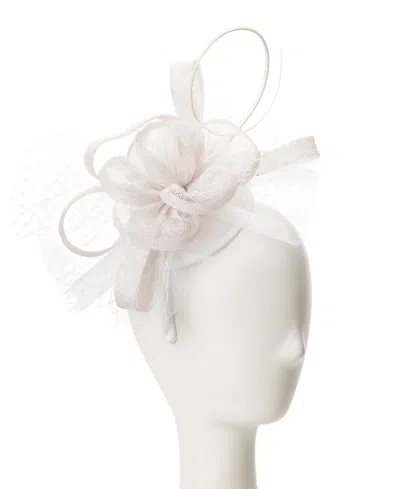 August Hats Sinamat Swirl Net Fascinator Hat In White