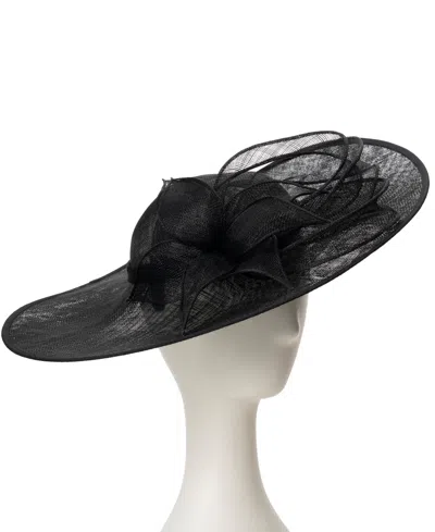 August Hats Sinamay Hatinator Self Flower Hat In Black