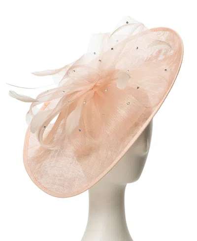 August Hats Sinamay Imitation Pearl Fascinator Hat In Pink