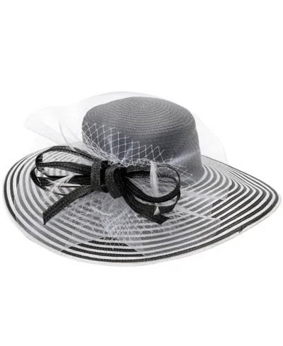 August Hats Striped Wide Brim Hat In Black