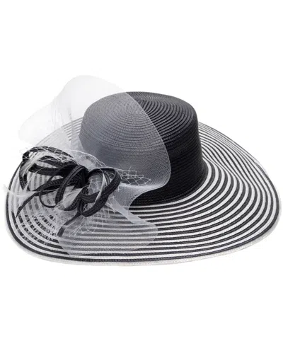 August Hats Striped Wide Brim Hat In Blue