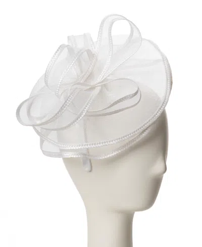 August Hats Swirl Net Fascinator Hat In White