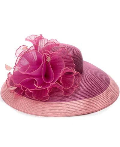 August Hats Two-tone Extra Wide Brim Hat In Pink