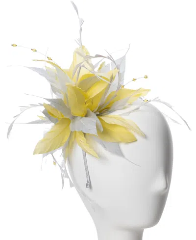 August Hats Two-tone Fascinator Hat In Yellow