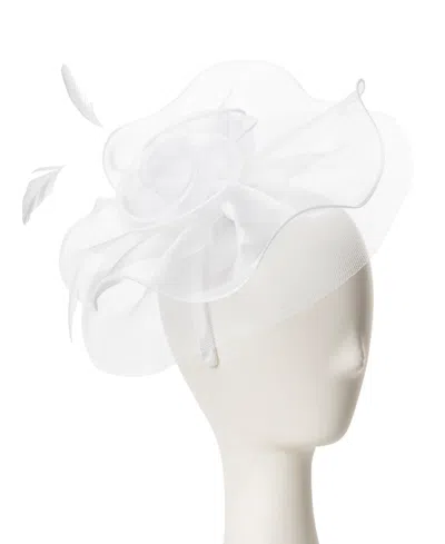 August Hats Wavy Net Fascinator Hat In White