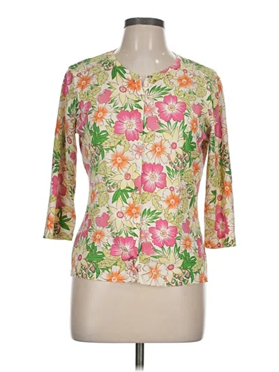 Pre-owned August Silk 3/4 Sleeve Blouse In Pink