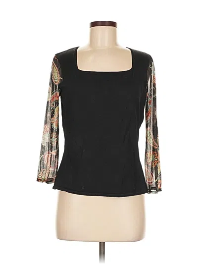 Pre-owned August Silk 3/4 Sleeve T-shirt In Black