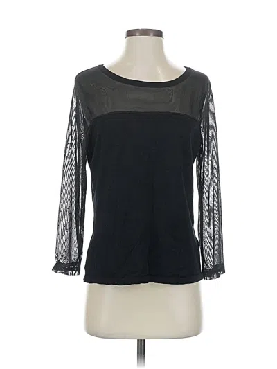 Pre-owned August Silk 3/4 Sleeve Top Black Boatneck Tops